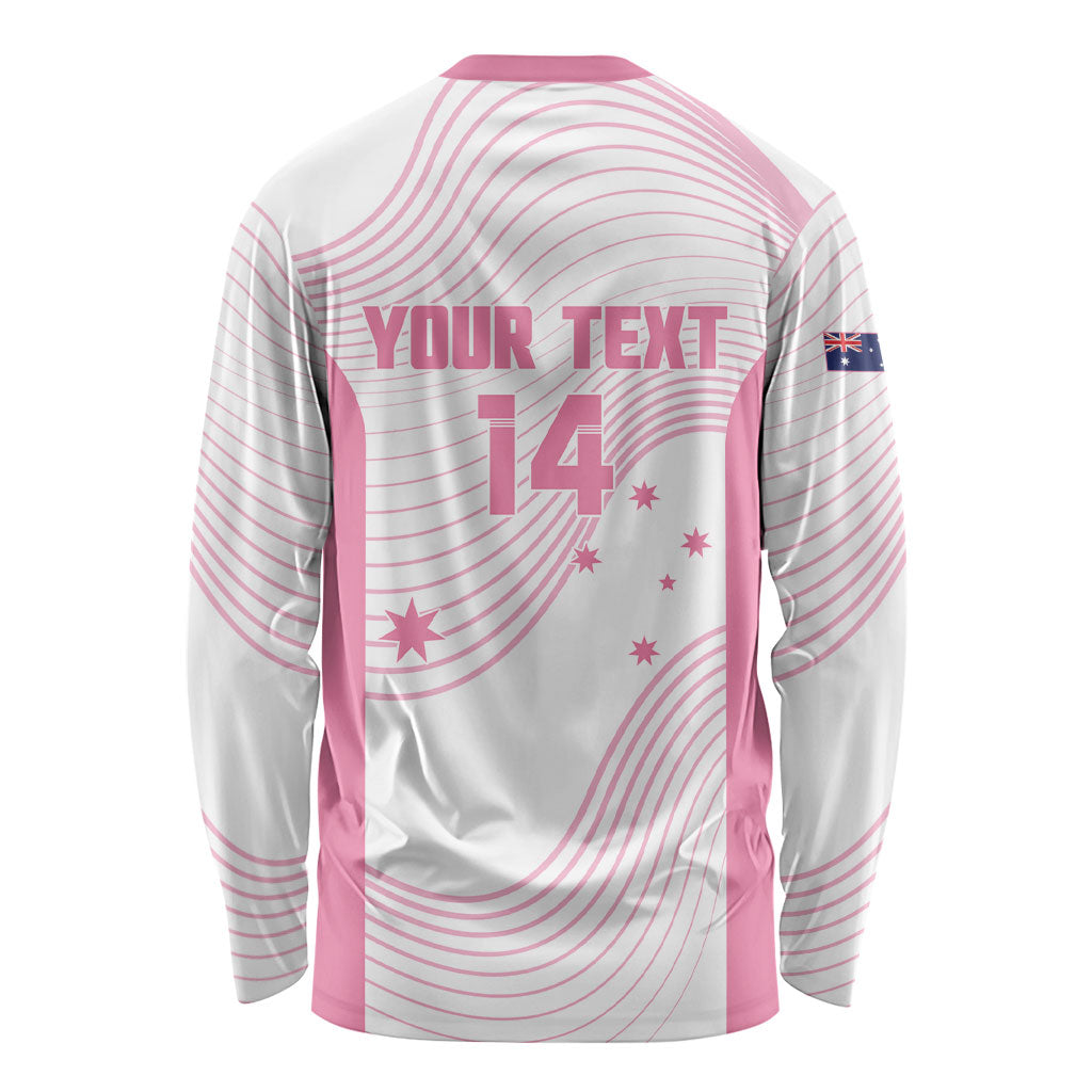 Custom Bowls Australia Breast Cancer Long Sleeve Shirt Pink Ribbon Curve Sporty