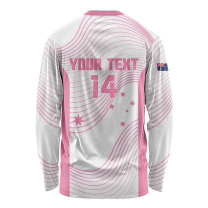 Custom Bowls Australia Breast Cancer Long Sleeve Shirt Pink Ribbon Curve Sporty