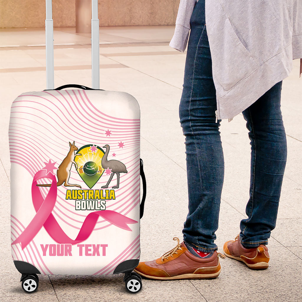 Custom Bowls Australia Breast Cancer Luggage Cover Pink Ribbon Curve Sporty