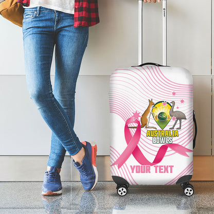Custom Bowls Australia Breast Cancer Luggage Cover Pink Ribbon Curve Sporty