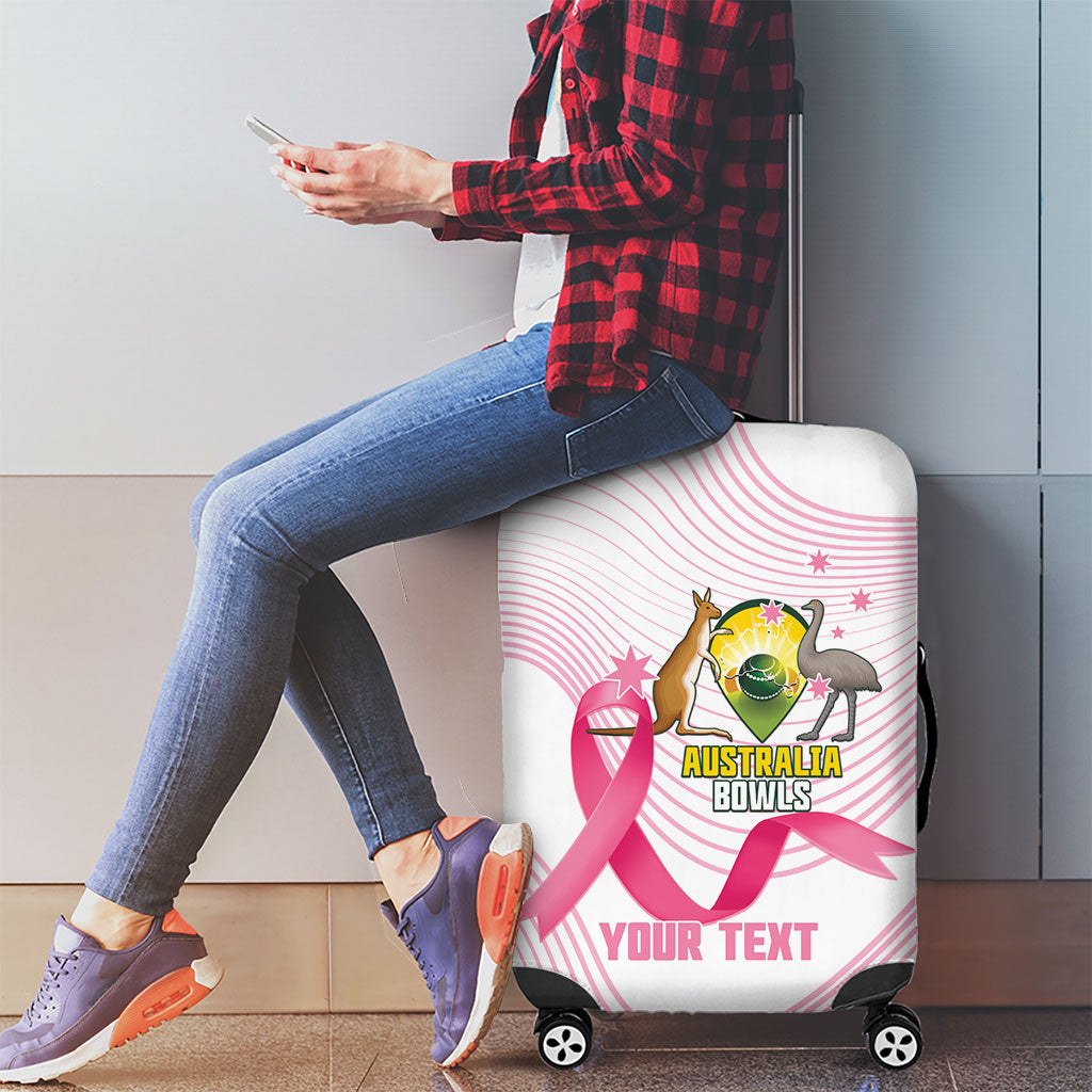 Custom Bowls Australia Breast Cancer Luggage Cover Pink Ribbon Curve Sporty