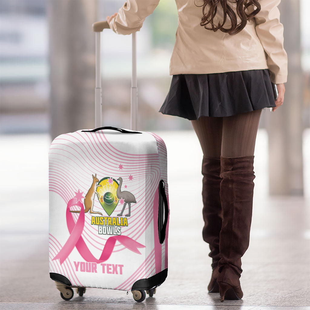 Custom Bowls Australia Breast Cancer Luggage Cover Pink Ribbon Curve Sporty