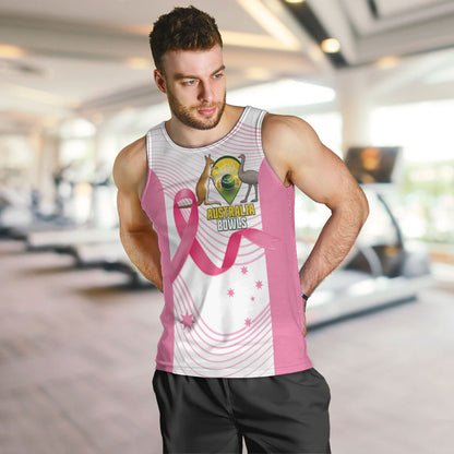 Custom Bowls Australia Breast Cancer Men Tank Top Pink Ribbon Curve Sporty