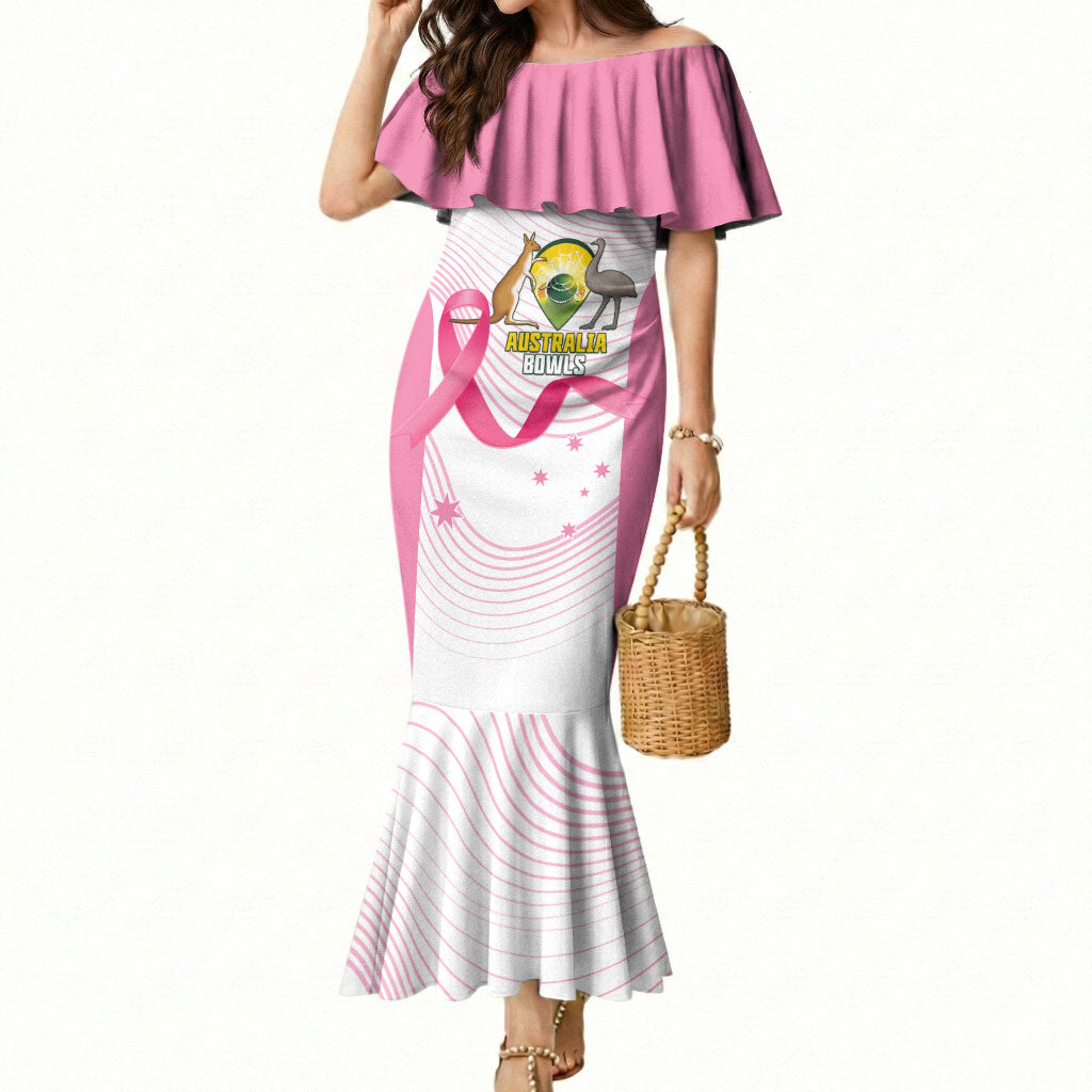 Custom Bowls Australia Breast Cancer Mermaid Dress Pink Ribbon Curve Sporty