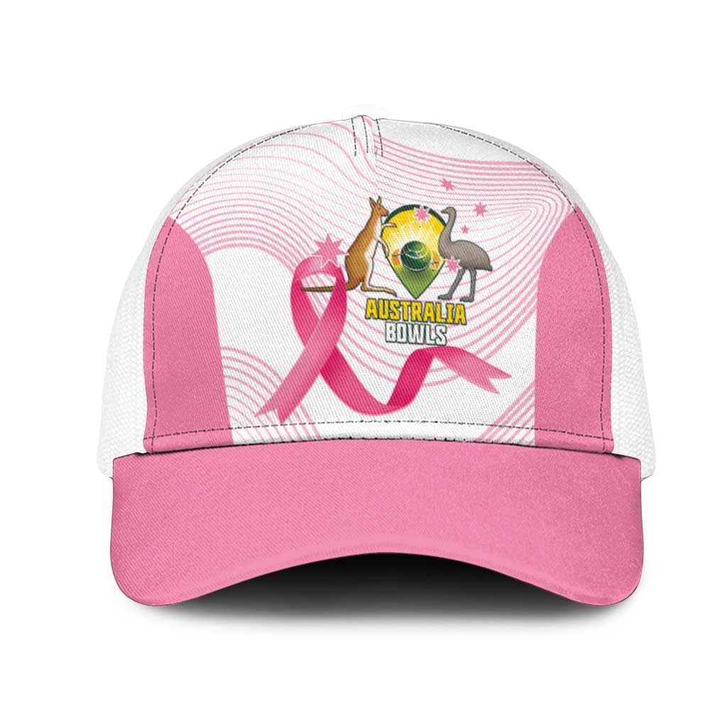 Bowls Australia Breast Cancer Mesh Trucker Cap Pink Ribbon Curve Sporty