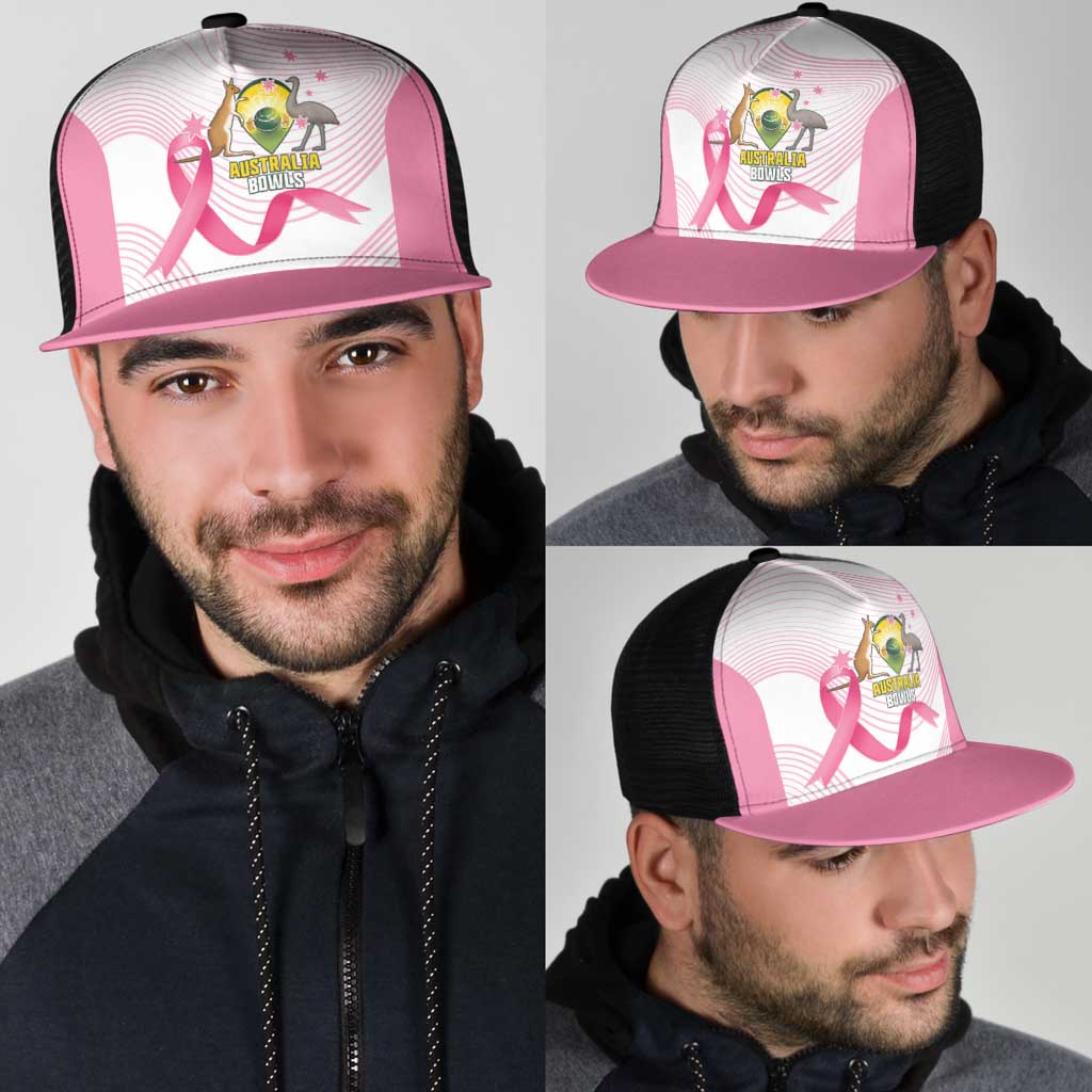 Bowls Australia Breast Cancer Mesh Trucker Cap Pink Ribbon Curve Sporty