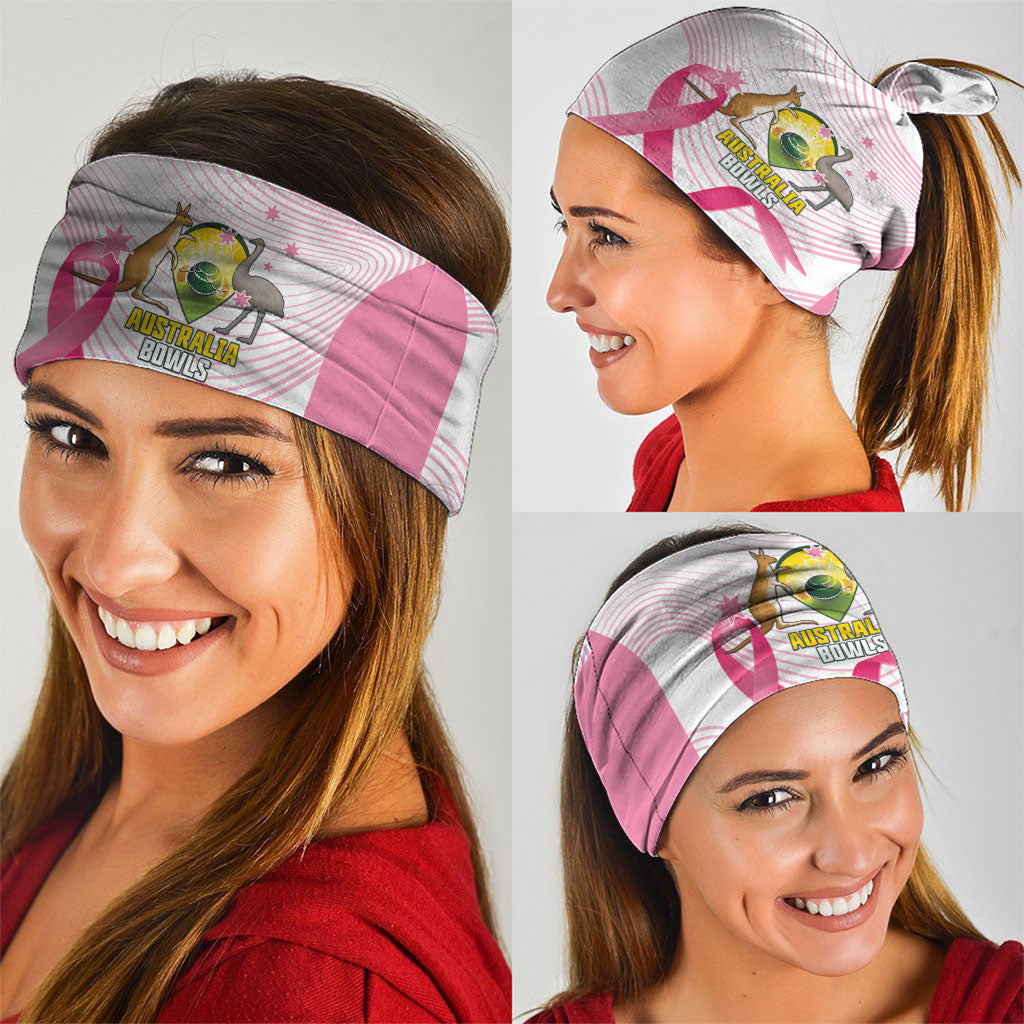 Custom Bowls Australia Breast Cancer Neck Gaiter Pink Ribbon Curve Sporty