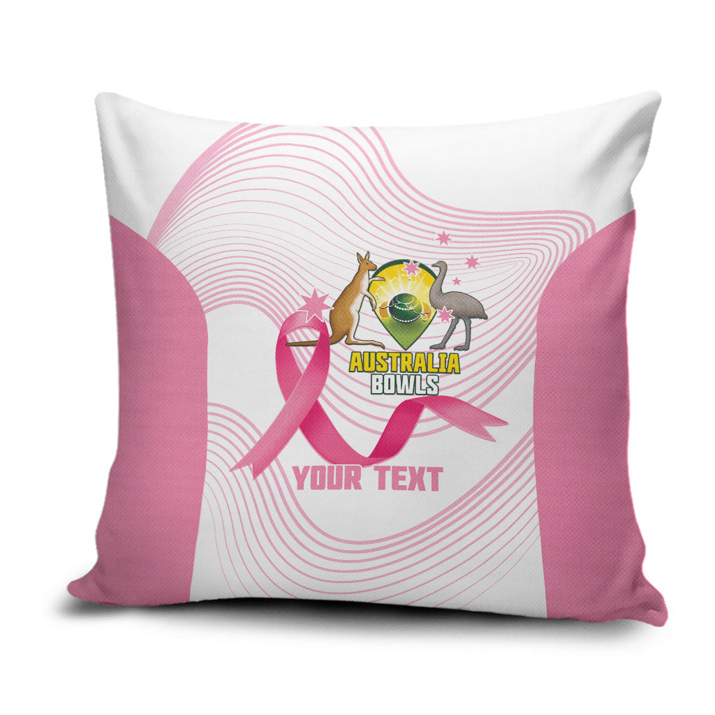 Custom Bowls Australia Breast Cancer Pillow Cover Pink Ribbon Curve Sporty