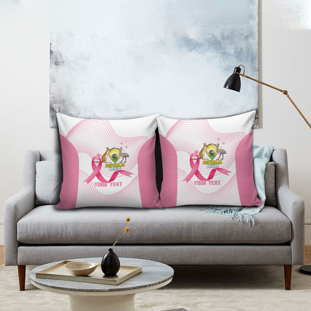 Custom Bowls Australia Breast Cancer Pillow Cover Pink Ribbon Curve Sporty