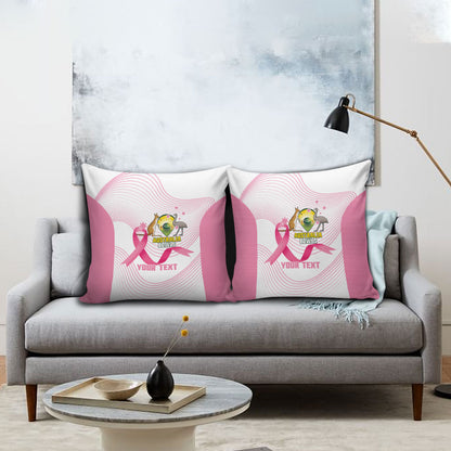 Custom Bowls Australia Breast Cancer Pillow Cover Pink Ribbon Curve Sporty