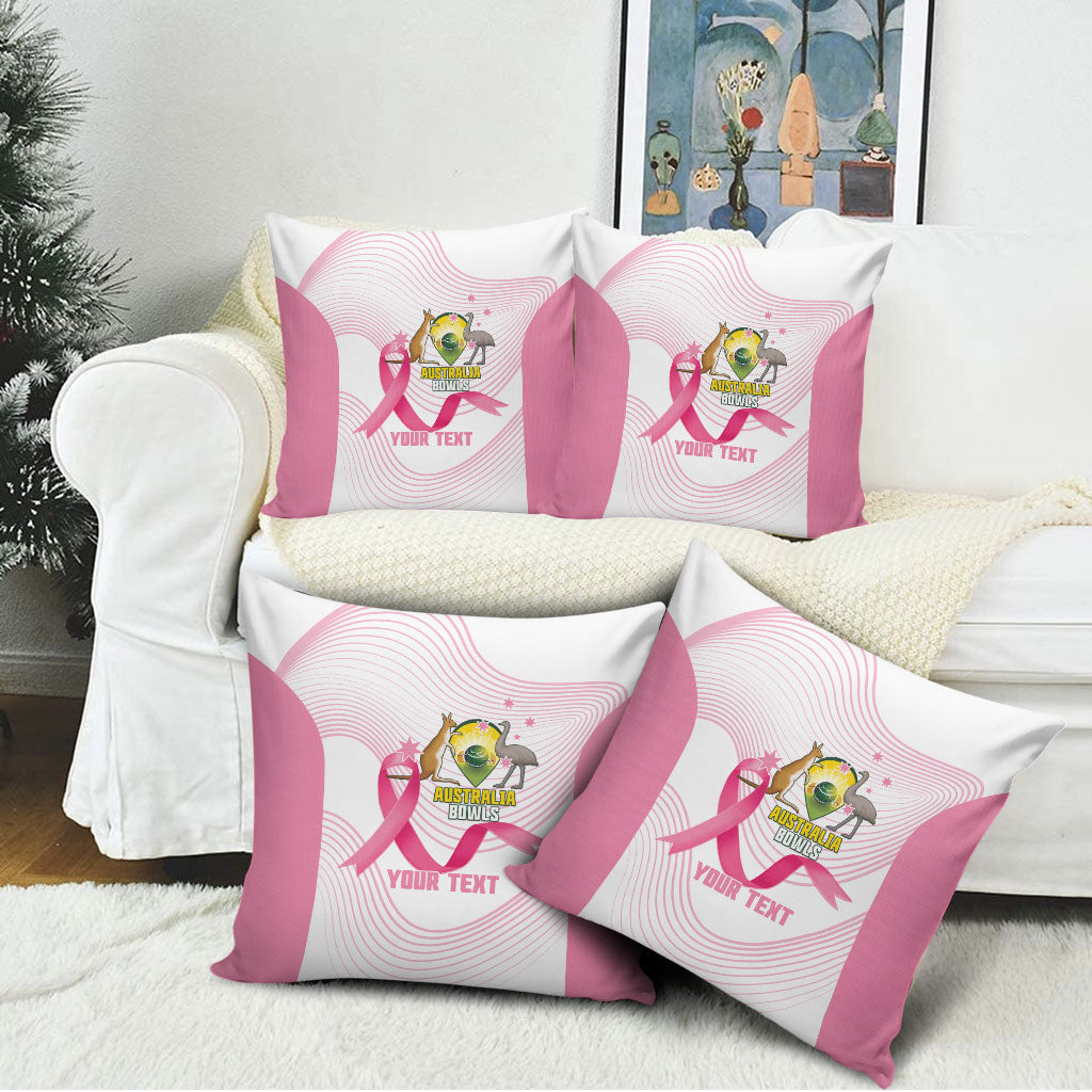 Custom Bowls Australia Breast Cancer Pillow Cover Pink Ribbon Curve Sporty