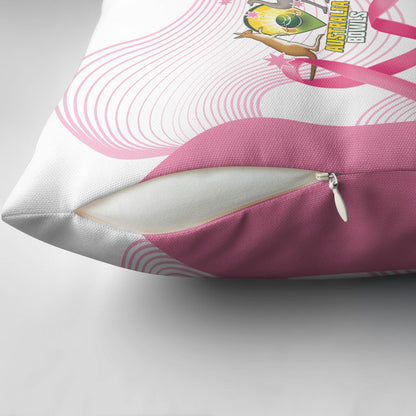 Custom Bowls Australia Breast Cancer Pillow Cover Pink Ribbon Curve Sporty