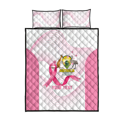 Custom Bowls Australia Breast Cancer Quilt Bed Set Pink Ribbon Curve Sporty