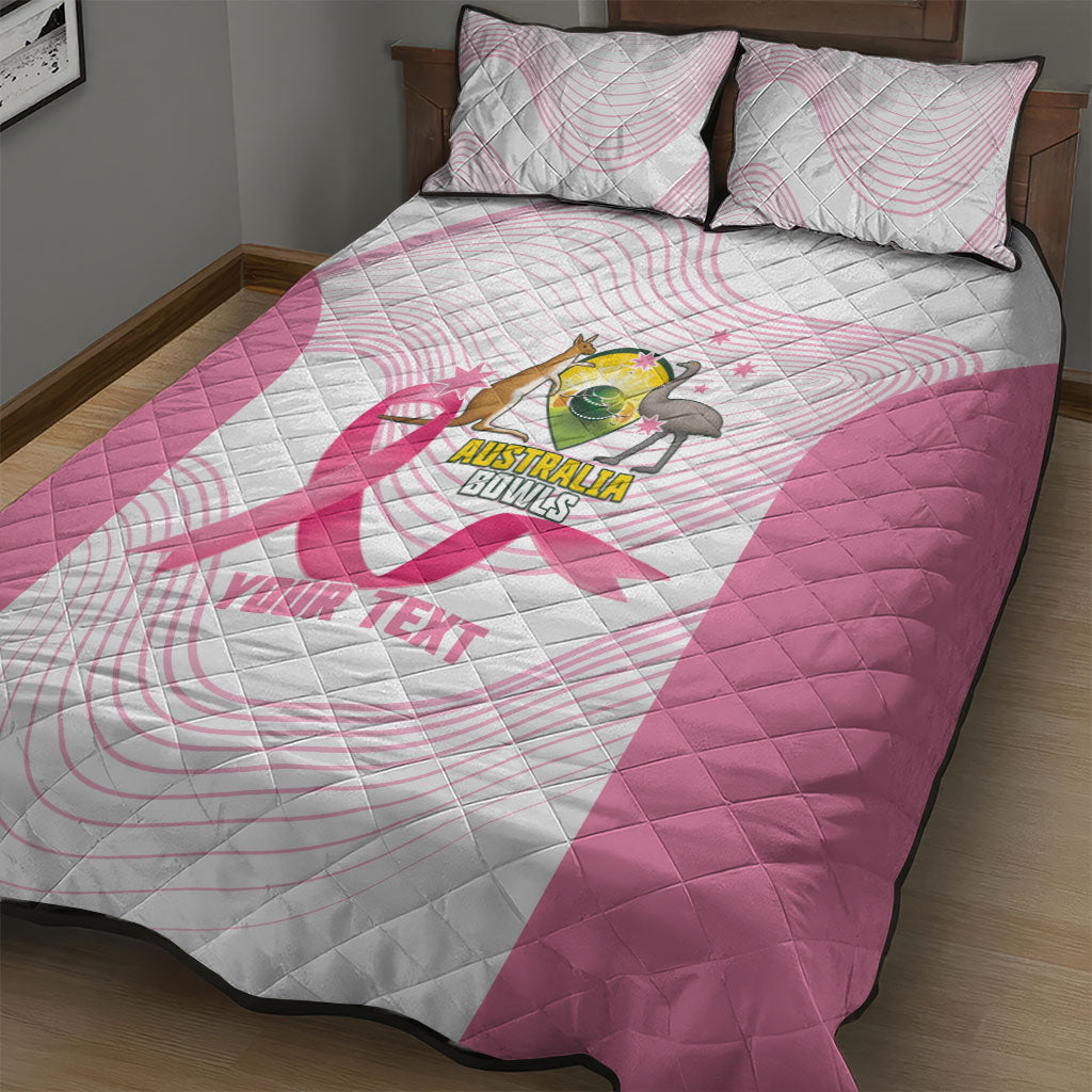 Custom Bowls Australia Breast Cancer Quilt Bed Set Pink Ribbon Curve Sporty