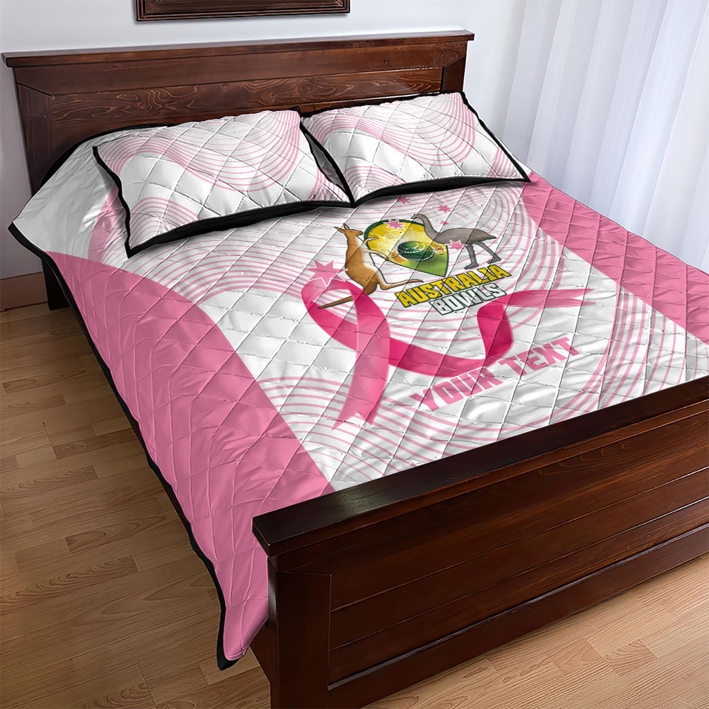 Custom Bowls Australia Breast Cancer Quilt Bed Set Pink Ribbon Curve Sporty