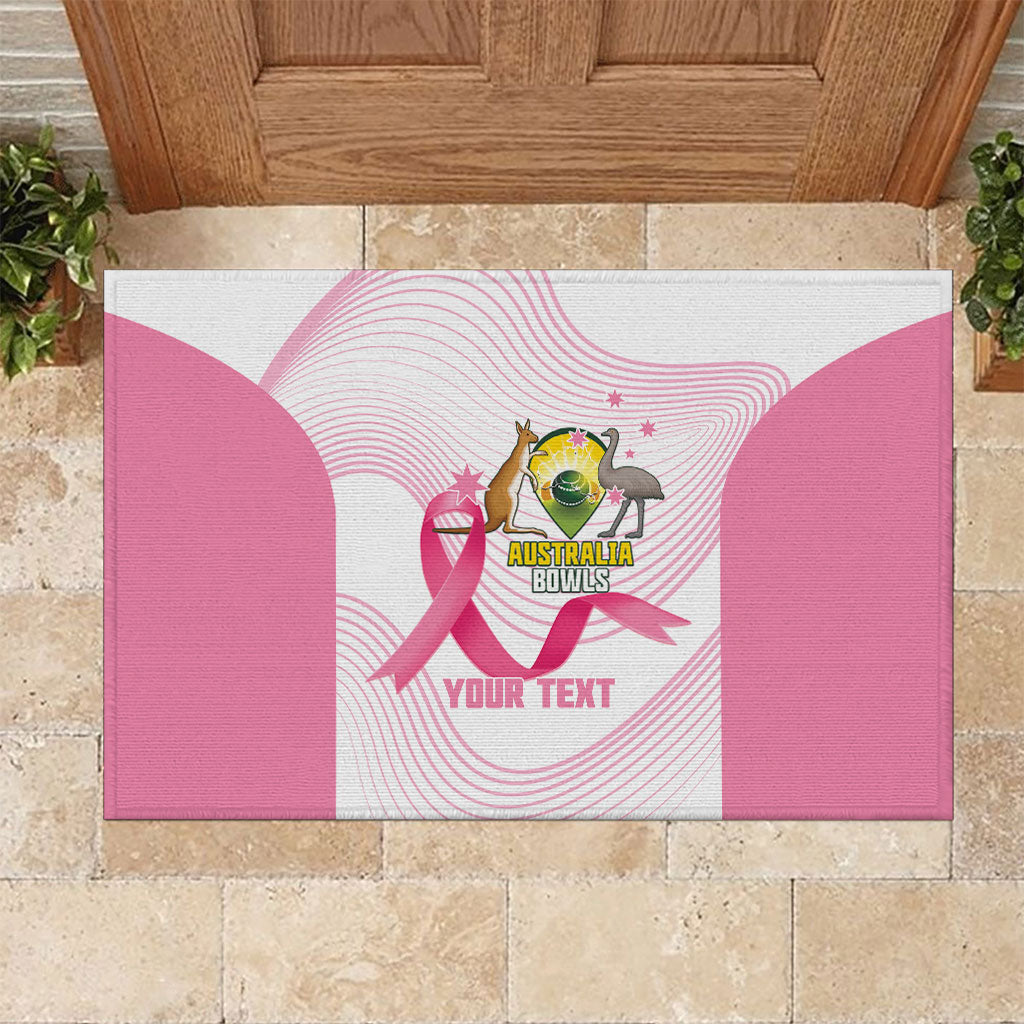 Custom Bowls Australia Breast Cancer Rubber Doormat Pink Ribbon Curve Sporty