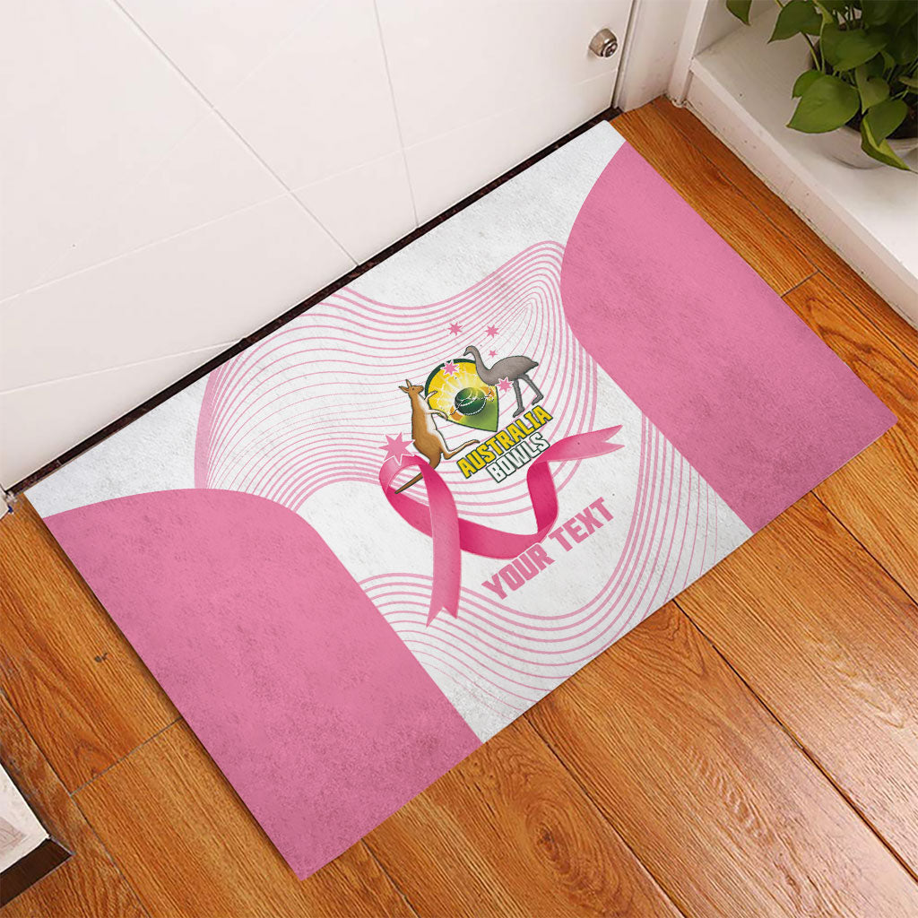 Custom Bowls Australia Breast Cancer Rubber Doormat Pink Ribbon Curve Sporty