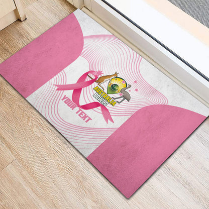 Custom Bowls Australia Breast Cancer Rubber Doormat Pink Ribbon Curve Sporty