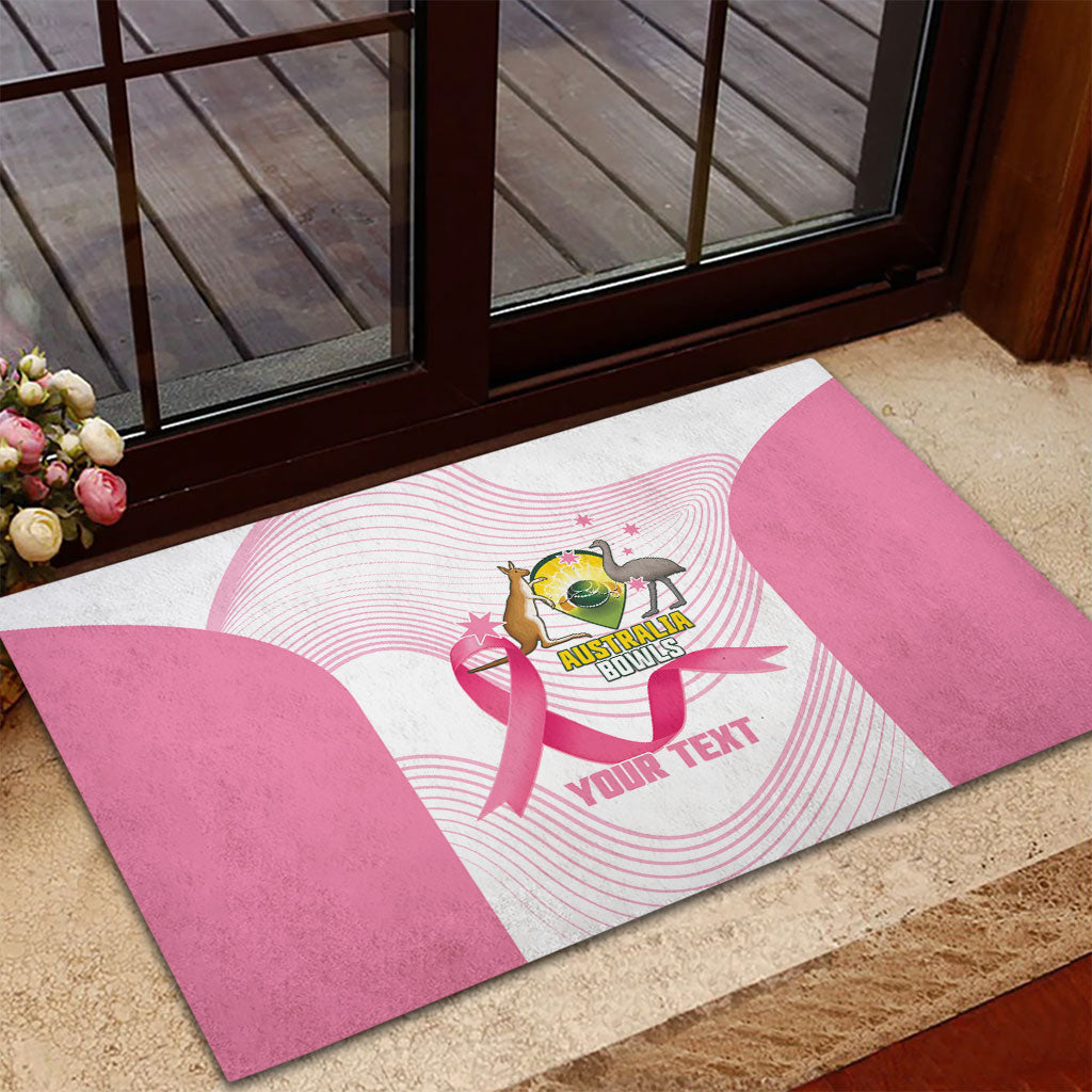Custom Bowls Australia Breast Cancer Rubber Doormat Pink Ribbon Curve Sporty