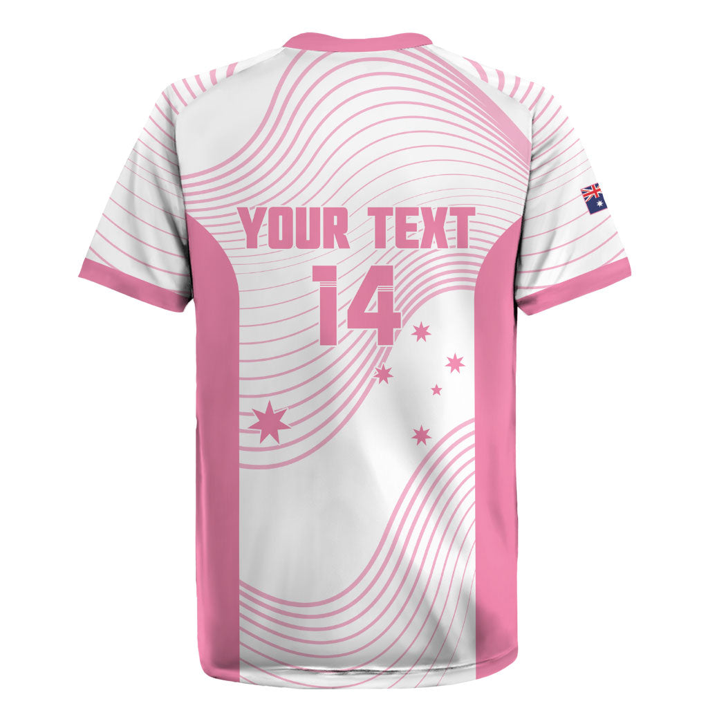 Custom Bowls Australia Breast Cancer Rugby Jersey Pink Ribbon Curve Sporty