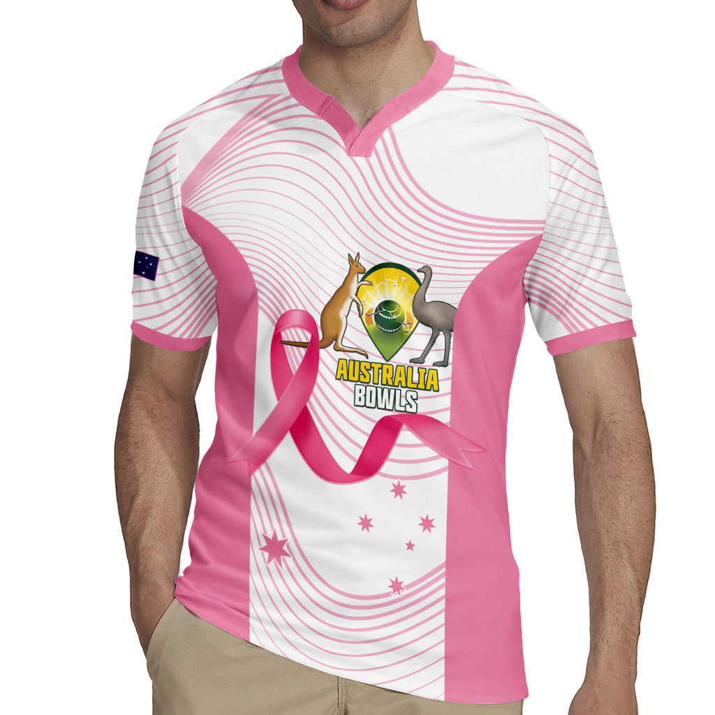 Custom Bowls Australia Breast Cancer Rugby Jersey Pink Ribbon Curve Sporty