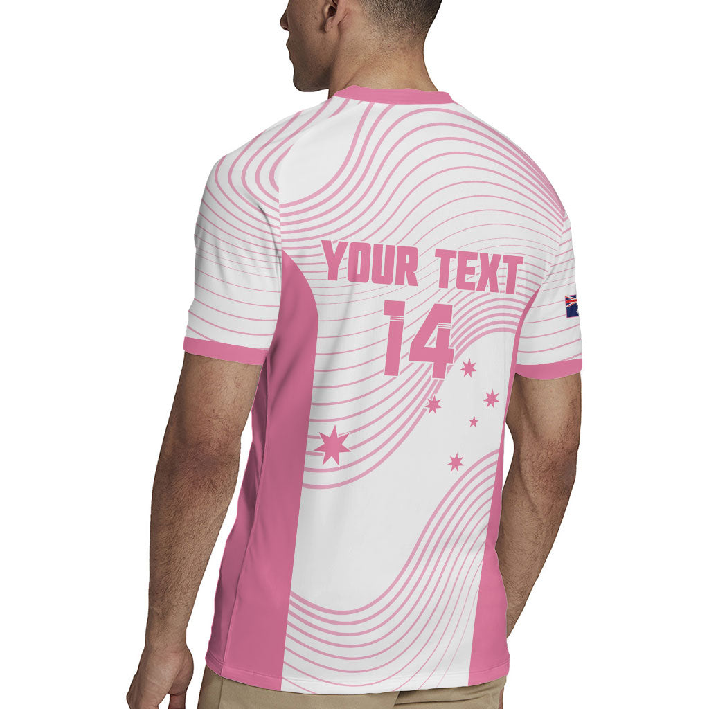 Custom Bowls Australia Breast Cancer Rugby Jersey Pink Ribbon Curve Sporty