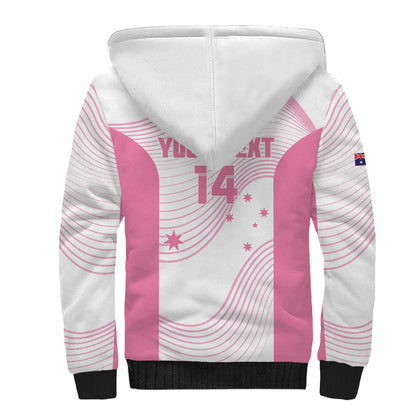 Custom Bowls Australia Breast Cancer Sherpa Hoodie Pink Ribbon Curve Sporty