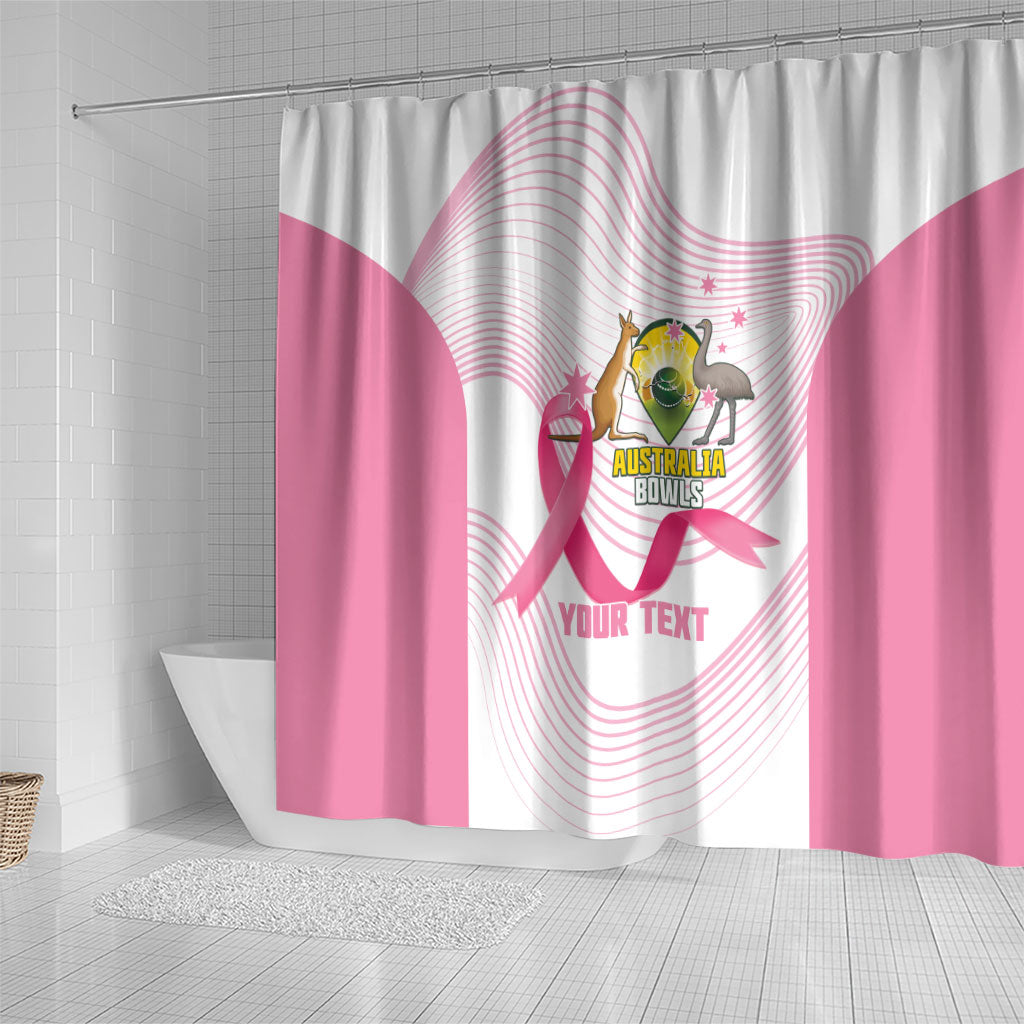 Custom Bowls Australia Breast Cancer Shower Curtain Pink Ribbon Curve Sporty