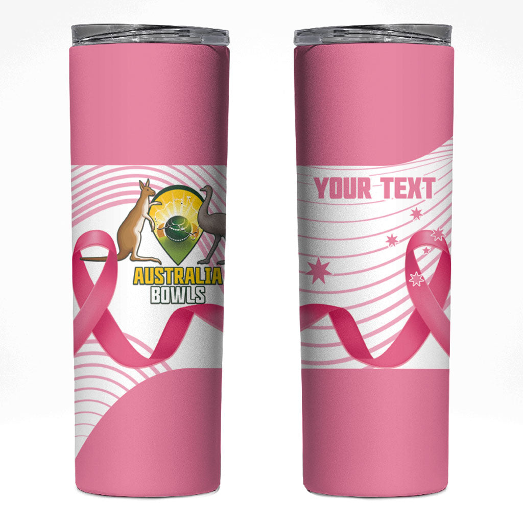 Custom Bowls Australia Breast Cancer Skinny Tumbler Pink Ribbon Curve Sporty