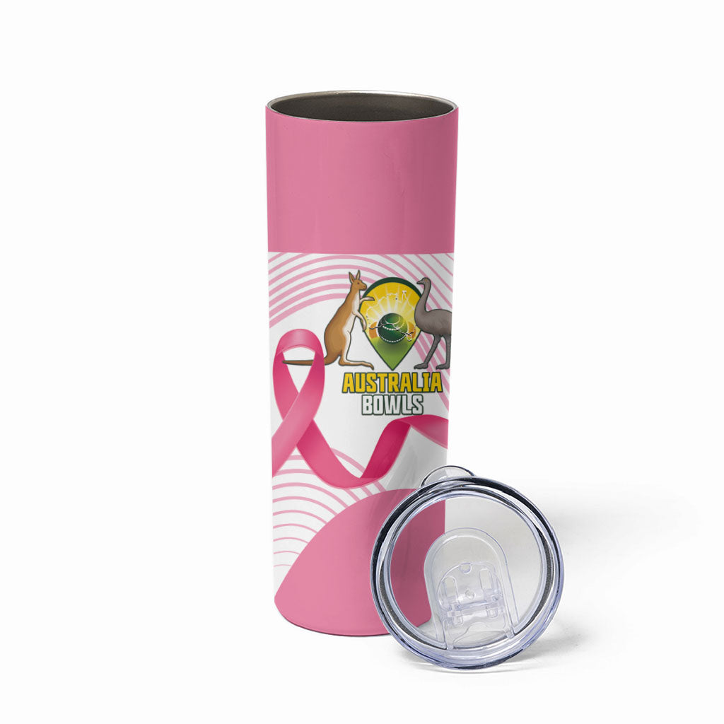 Custom Bowls Australia Breast Cancer Skinny Tumbler Pink Ribbon Curve Sporty