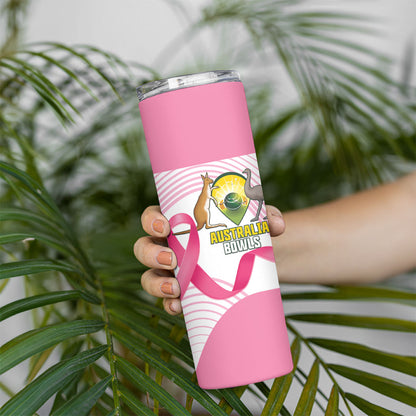 Custom Bowls Australia Breast Cancer Skinny Tumbler Pink Ribbon Curve Sporty