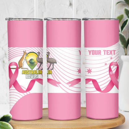 Custom Bowls Australia Breast Cancer Skinny Tumbler Pink Ribbon Curve Sporty