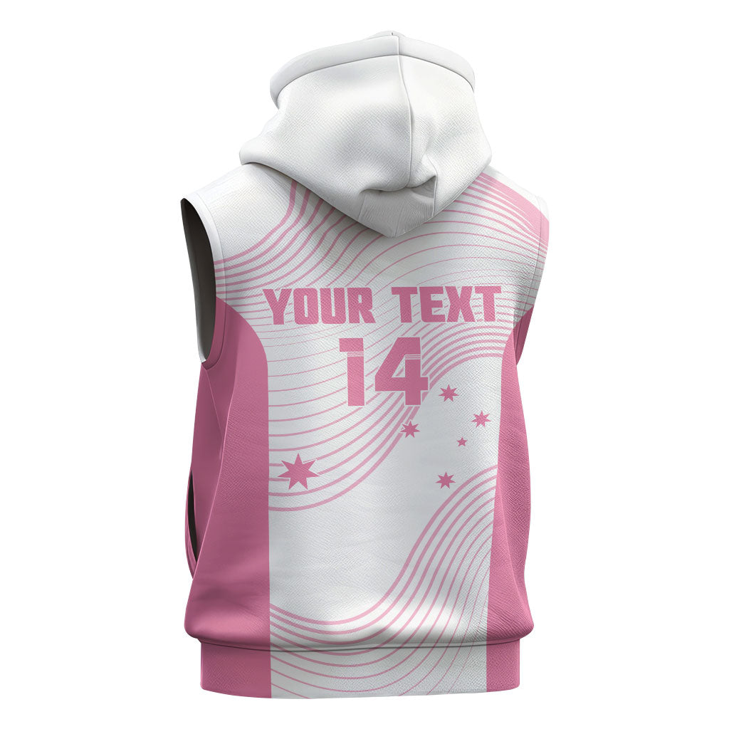 Custom Bowls Australia Breast Cancer Sleeveless Hoodie Pink Ribbon Curve Sporty