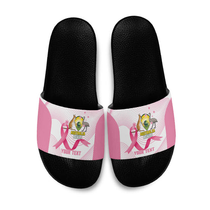 Custom Bowls Australia Breast Cancer Slide Sandals Pink Ribbon Curve Sporty