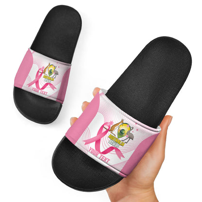 Custom Bowls Australia Breast Cancer Slide Sandals Pink Ribbon Curve Sporty