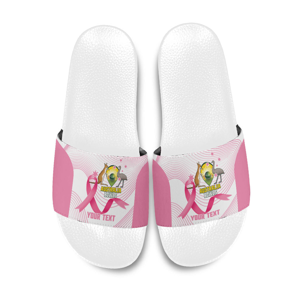 Custom Bowls Australia Breast Cancer Slide Sandals Pink Ribbon Curve Sporty