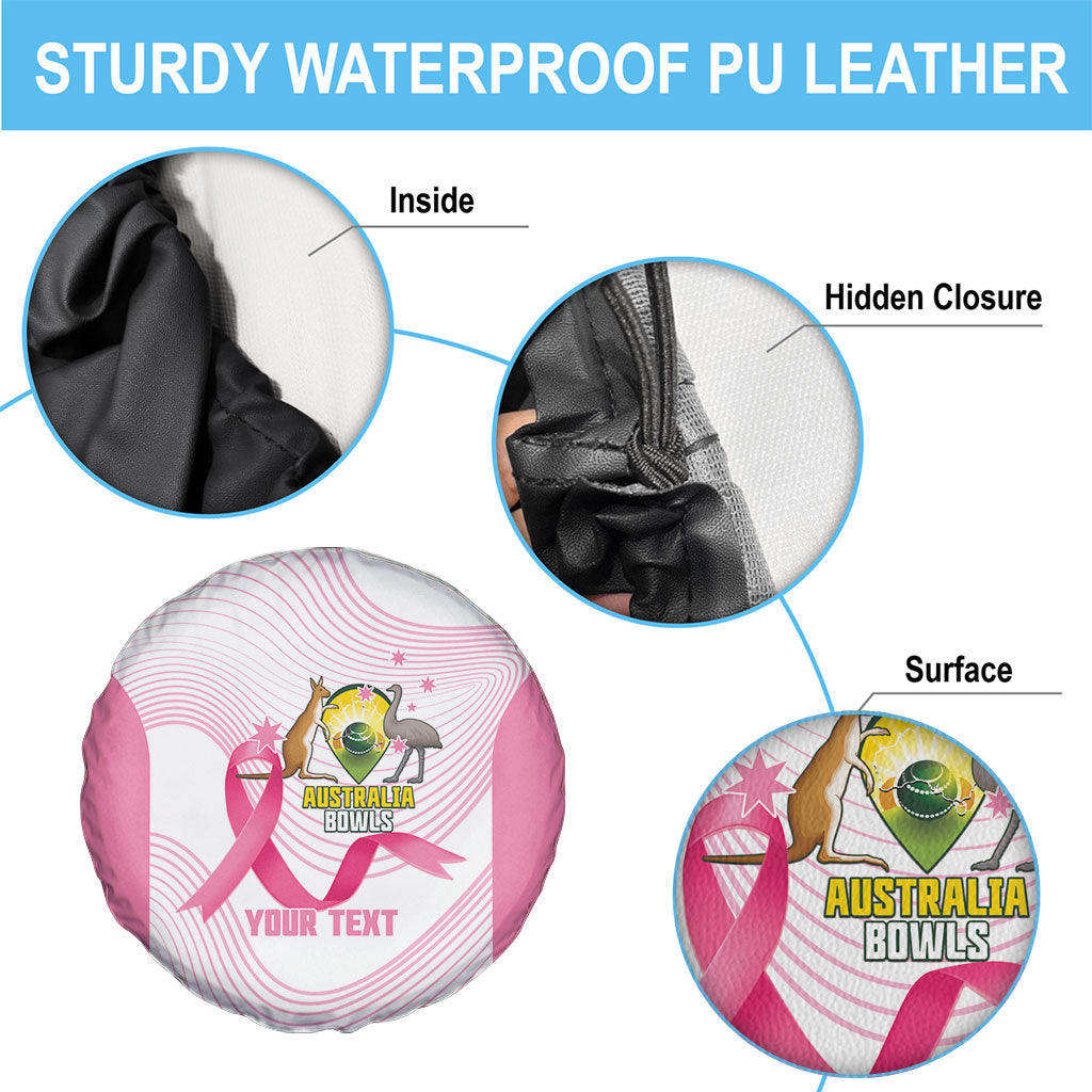 Custom Bowls Australia Breast Cancer Spare Tire Cover Pink Ribbon Curve Sporty