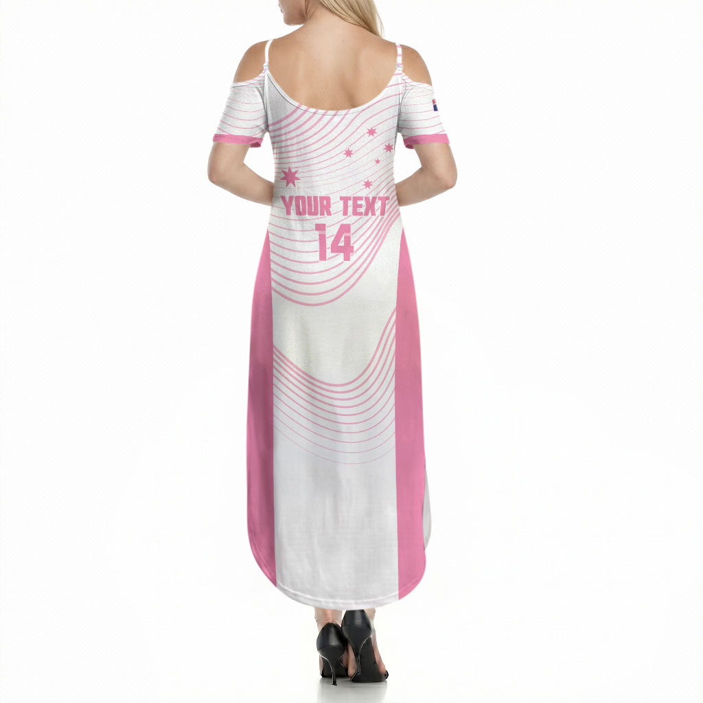 Custom Bowls Australia Breast Cancer Summer Maxi Dress Pink Ribbon Curve Sporty
