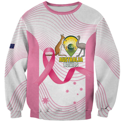 Custom Bowls Australia Breast Cancer Sweatshirt Pink Ribbon Curve Sporty
