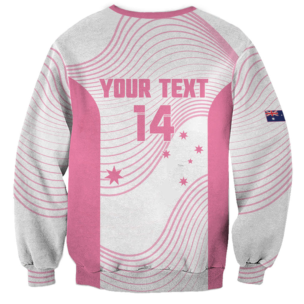 Custom Bowls Australia Breast Cancer Sweatshirt Pink Ribbon Curve Sporty