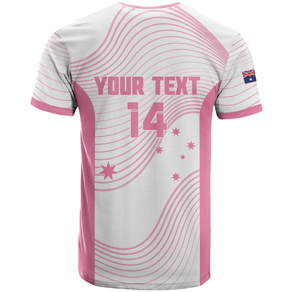 Custom Bowls Australia Breast Cancer T Shirt Pink Ribbon Curve Sporty