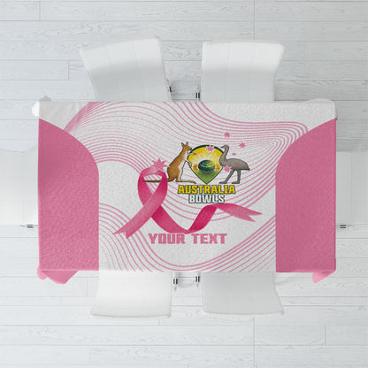 Custom Bowls Australia Breast Cancer Tablecloth Pink Ribbon Curve Sporty