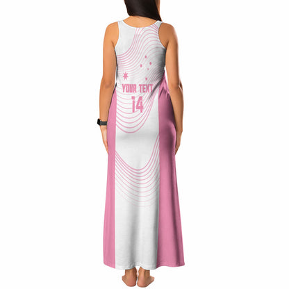 Custom Bowls Australia Breast Cancer Tank Maxi Dress Pink Ribbon Curve Sporty