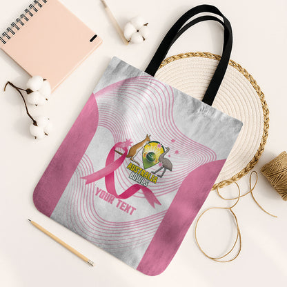 Custom Bowls Australia Breast Cancer Tote Bag Pink Ribbon Curve Sporty