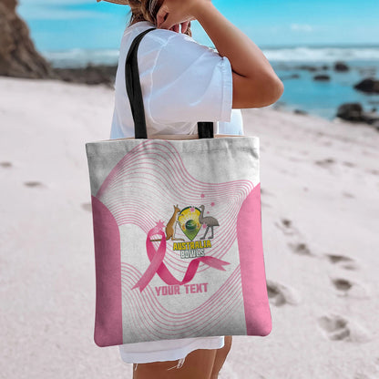 Custom Bowls Australia Breast Cancer Tote Bag Pink Ribbon Curve Sporty
