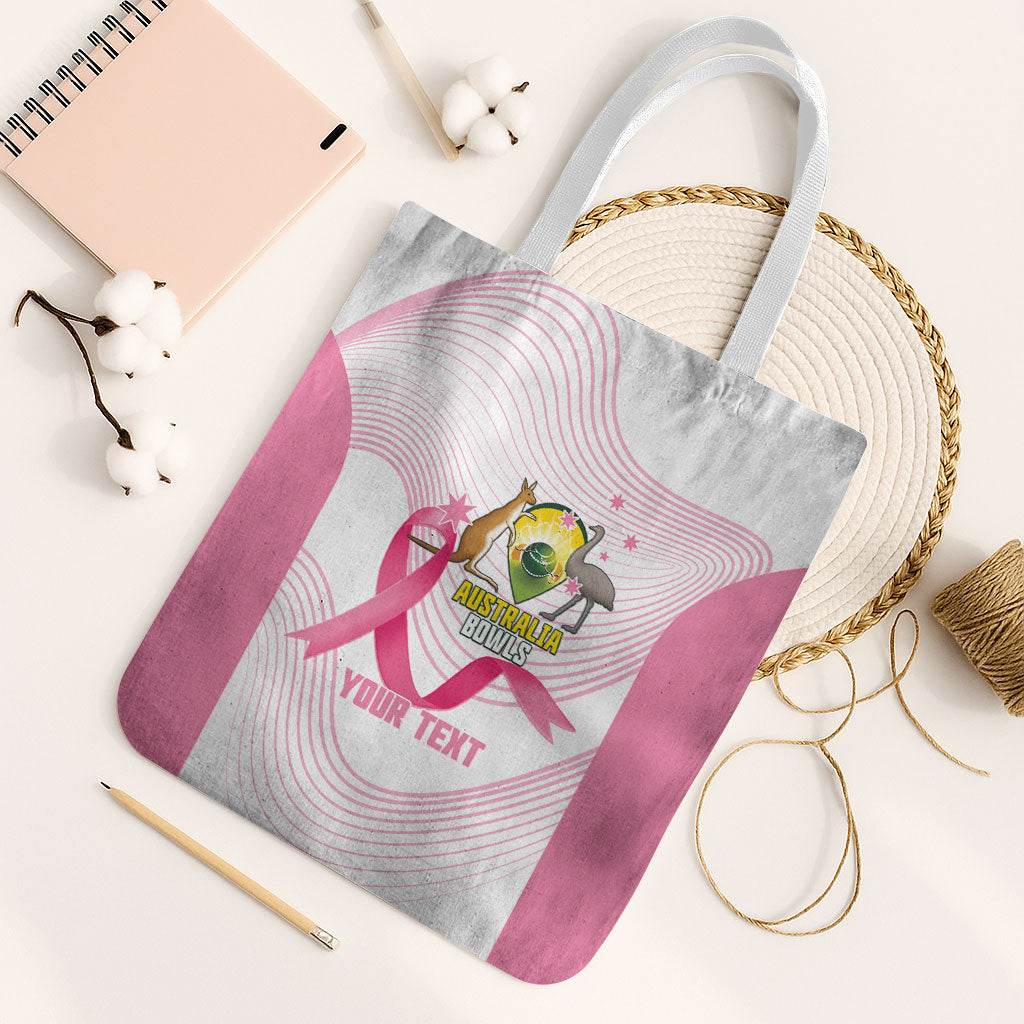 Custom Bowls Australia Breast Cancer Tote Bag Pink Ribbon Curve Sporty