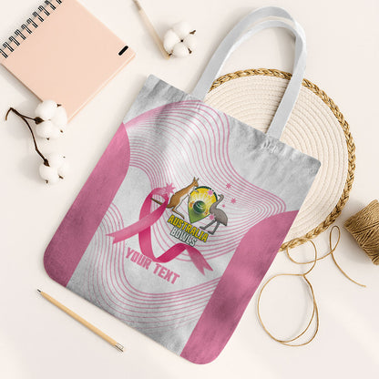 Custom Bowls Australia Breast Cancer Tote Bag Pink Ribbon Curve Sporty