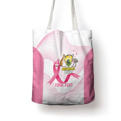Custom Bowls Australia Breast Cancer Tote Bag Pink Ribbon Curve Sporty