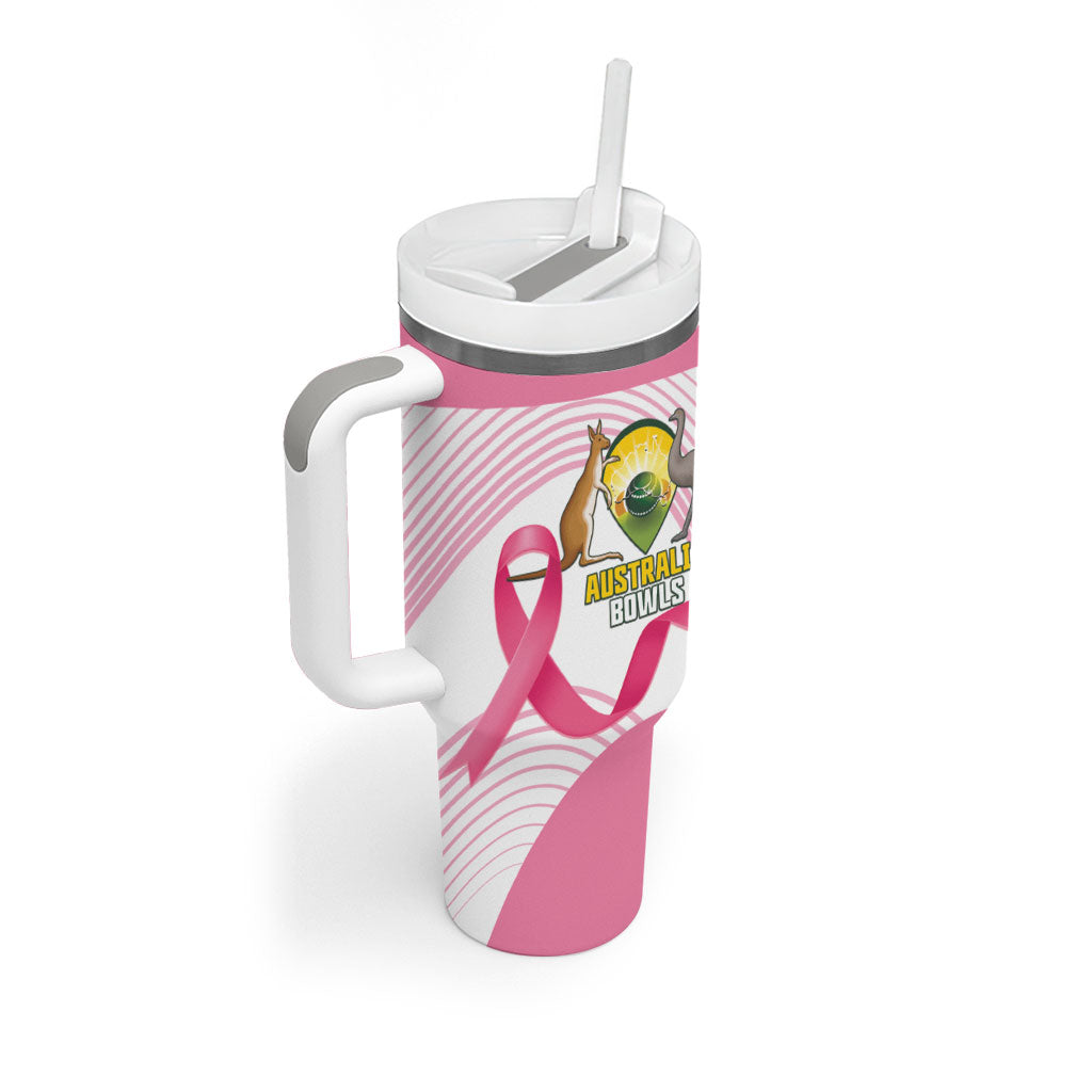 Custom Bowls Australia Breast Cancer Tumbler With Handle Pink Ribbon Curve Sporty