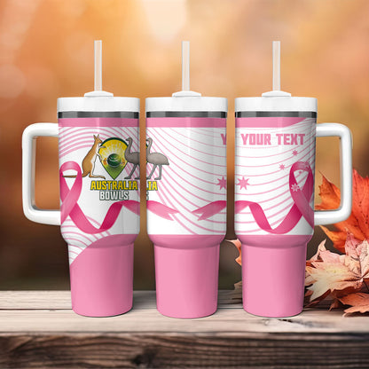 Custom Bowls Australia Breast Cancer Tumbler With Handle Pink Ribbon Curve Sporty